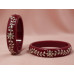 Velvet Red Ethnic Spark Bangles