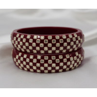 Sindoor Shine Silver Inlay Bangles