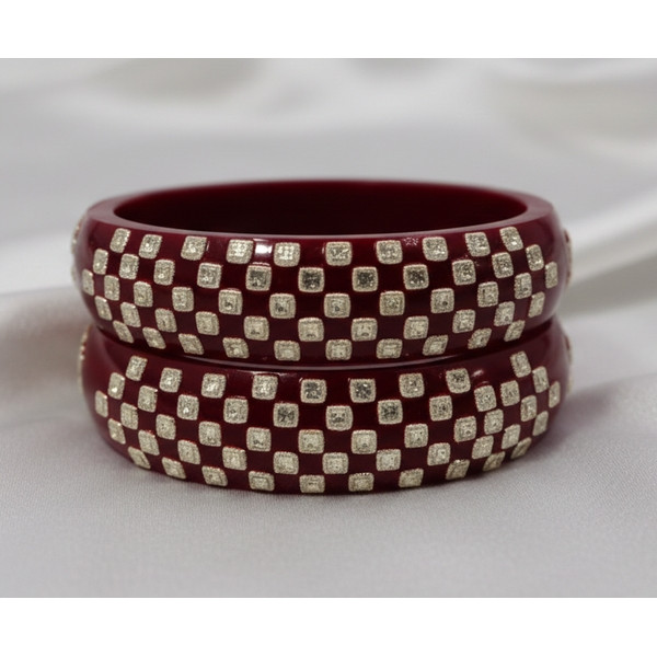 Sindoor Shine Silver Inlay Bangles