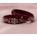 Classic Red Artisan Silver Bangles
