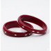Crimson Elegance Silver Inlay Bangle