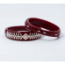 Crimson Elegance Silver Inlay Bangle