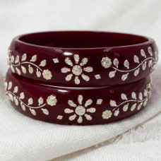 Royal Red Silver Vine Bangle