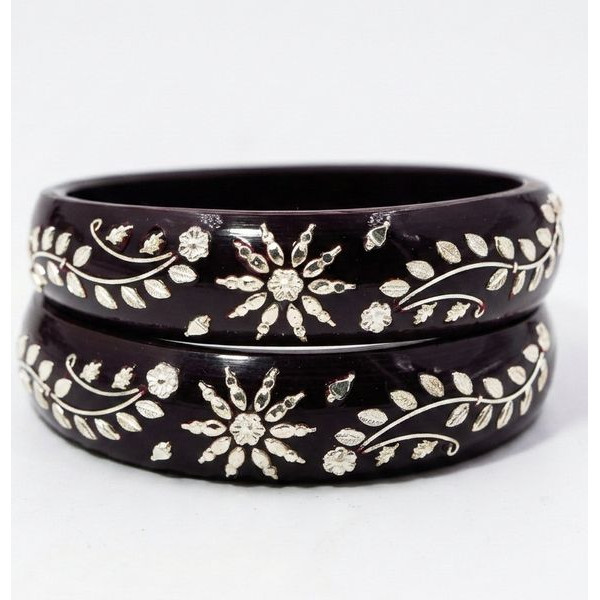 Noir Elegance Inlay Bracelet Set