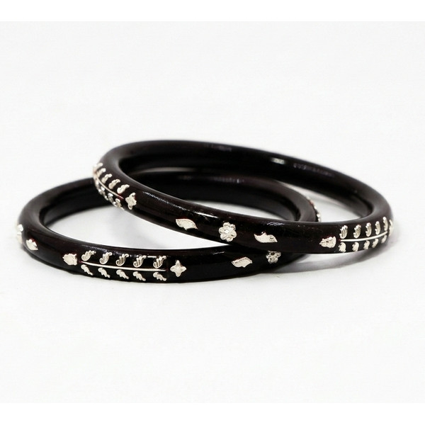 Midnight Bloom Inlay Bangle