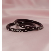 Scarlet Silver Vine Bangles