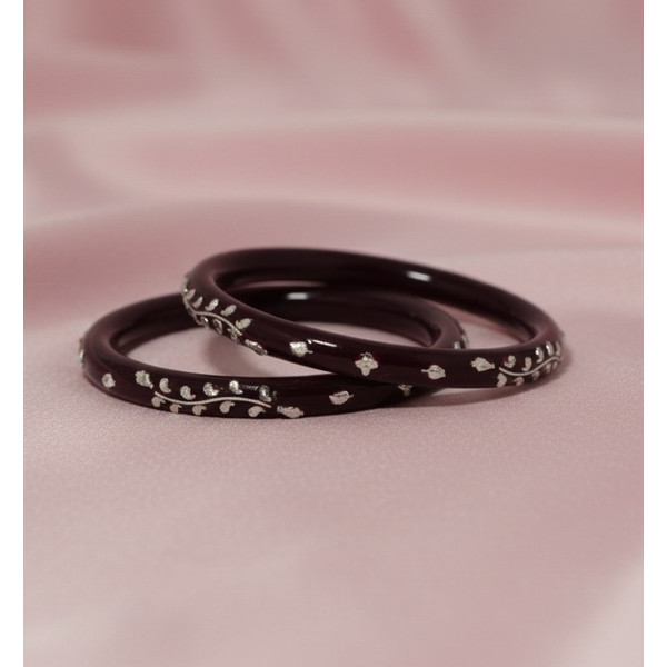 Scarlet Silver Vine Bangles