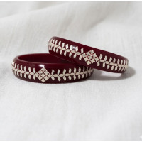 Ruby Blossom Designer Bangles