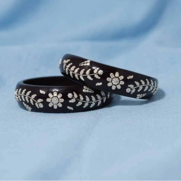 Bridal Red Floral Kada Pair