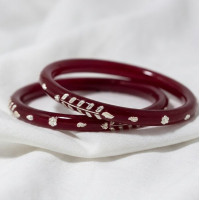 Royal Maroon Floral Lac Bangle
