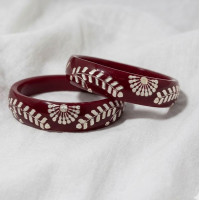 Handcrafted Maroon Traditional Lac Bangles