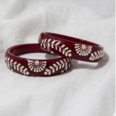 Handcrafted Maroon Traditional Lac Bangles