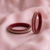 Deep Maroon Enamel Bangles with Silver  Floral Motif Inlay