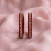 Deep Maroon Enamel Bangles with Silver  Floral Motif Inlay