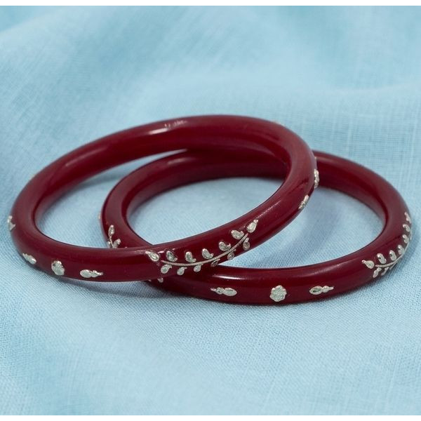 Crimson Vanya Floral Bangles
