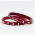 Rani Red Silver Floral Bangles