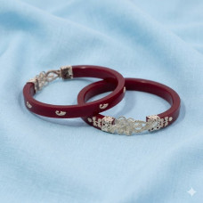 Royal Blossom Maroon Bangles
