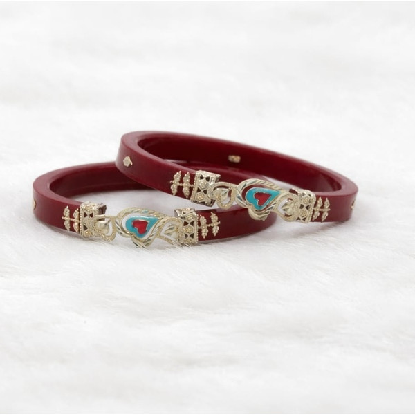 Ethnic Silver Inlay Bangles