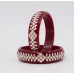 Stylish Maroon and Silver Bangle Bracelet Set