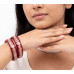 Stylish Maroon and Silver Bangle Bracelet Set