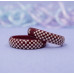 Red Enamel Bangles with Silver Checker Motif