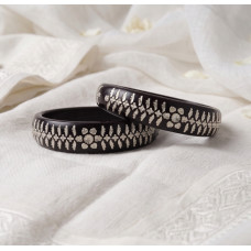 Stylish  Bangles with Silver Motif – Bracelet Set