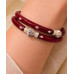 Elegant Maroon Bangles with Silver Blue Accent – Women’s Bracelet Set
