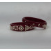 Elegant Maroon Bangles with Silver Flower and Leaf Motifs