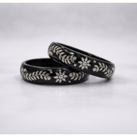 Noir Floral Elegance Bangles