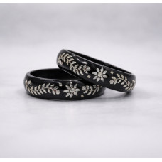 Noir Floral Elegance Bangles