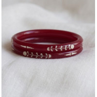 Classic Floral Maroon Kada Bangles