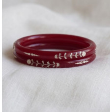 Classic Floral Maroon Kada Bangles