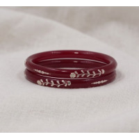 Elegant Crimson Bloom Bangles
