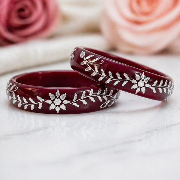 Ruby Blossom Heritage Bangles