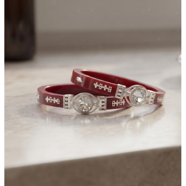 Royal Crimson Crystal Bangles