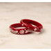 Crimson Leaf Pattern Bangles