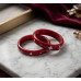 Crimson Leaf Pattern Bangles