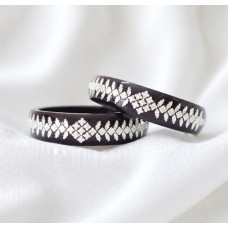 Midnight Silver Weave Ring
