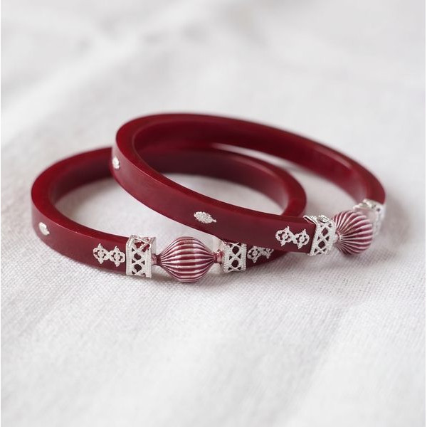 Crimson Elegance Dual-Strand Bracelet