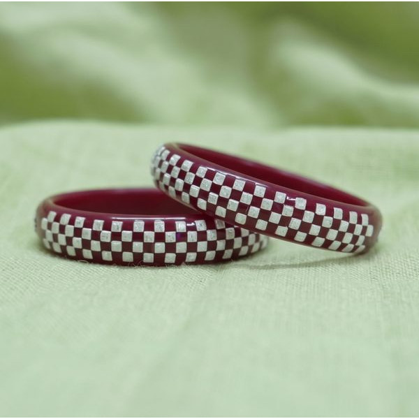 Vintage Maroon Beaded Wristlet