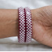Vintage Maroon Beaded Wristlet