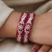 Floral Silver-Inlay Maroon Lac Bangles