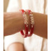 Silver Leaf Red Lac Bangles