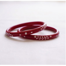 Ruby Red Floral Stack Bangles