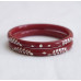 Ruby Red Floral Stack Bangles