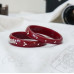 Floral Silver-Inlay Maroon Lac Bangles
