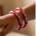 Silver Vine Pattern Bridal Bangles