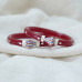 Ruby Bloom Silver Engraved Bangles