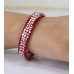 Red Blossom Engraved Bangle Pair