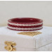 Crimson Vine Silver Inlay Kada